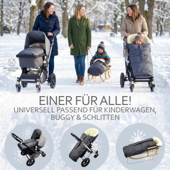 Preview: BAMBINIWELT Winterfußsack in Mumienform für Kinderwagen und Buggy, 110cm, Wolle, Design MELIERT